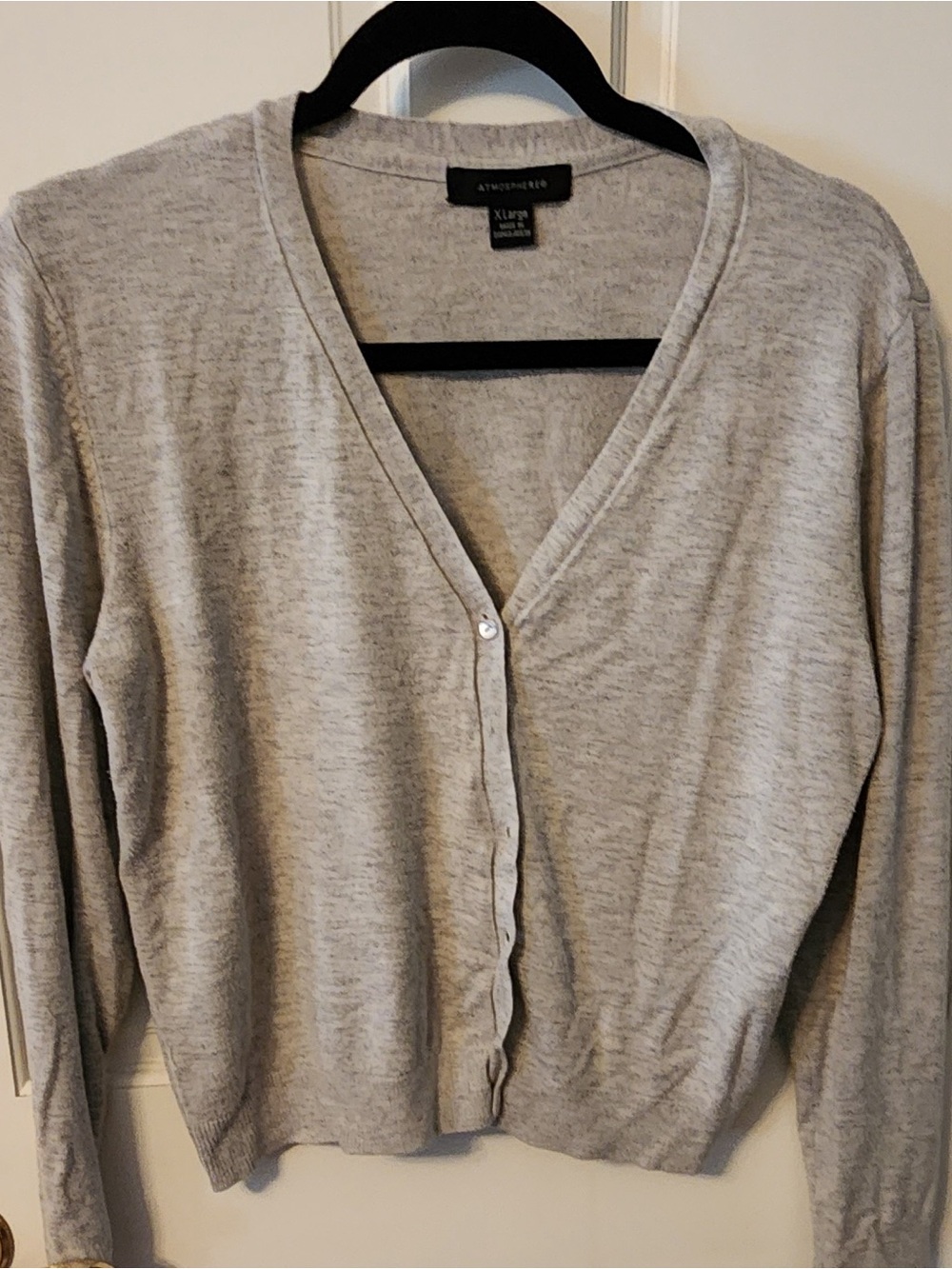 Atmosphere Light Gray V-Neck Button Cardigan